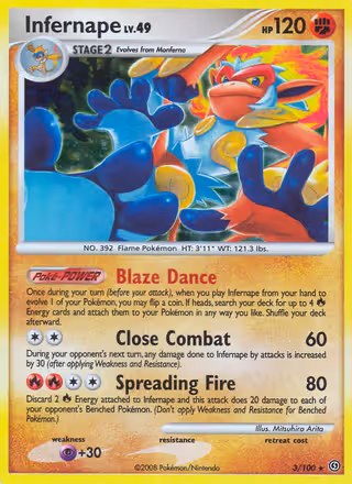 Infernape 3/100 Pokemon card