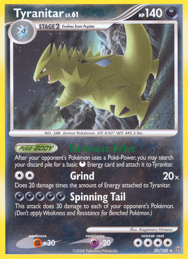 Tyranitar 30/100 Pokemon card
