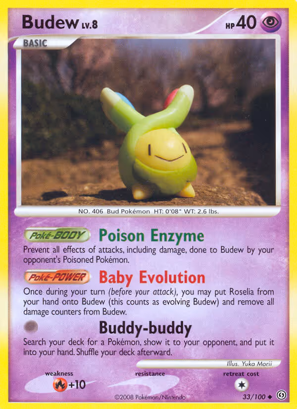 Budew 33/100 Pokemon card