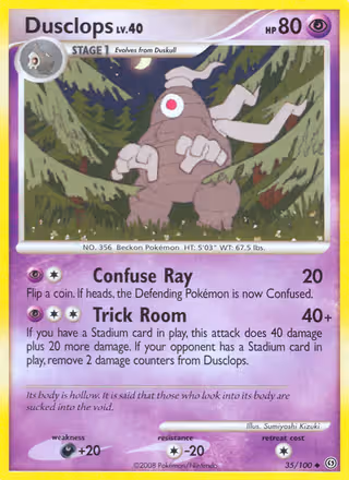 Dusclops 35/100 Pokemon card