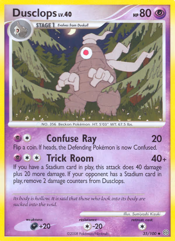 Dusclops 35/100 Pokemon card