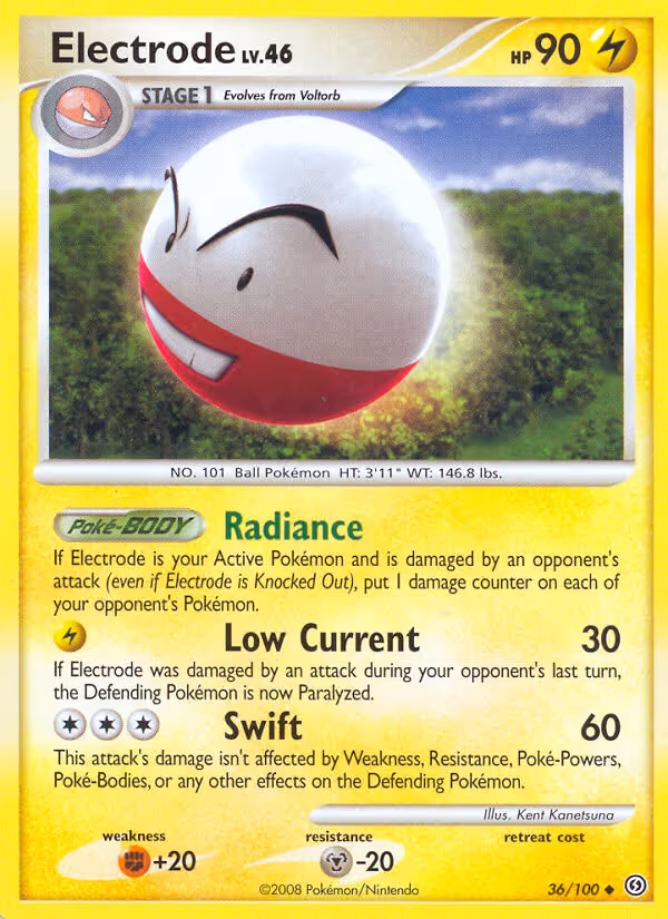 Electrode 36/100 Pokemon card