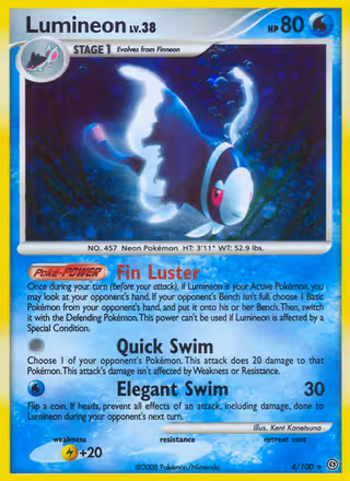 Lumineon 4/100 Pokemon card