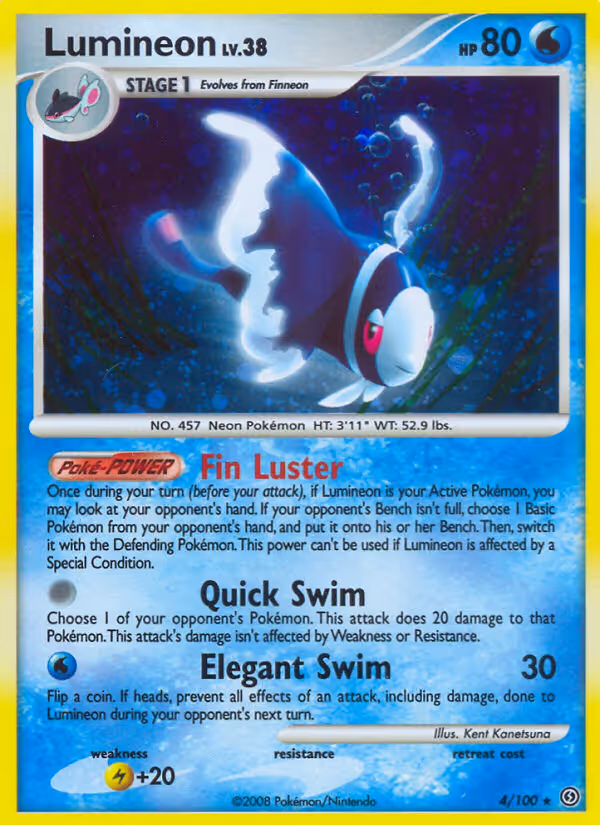 Lumineon 4/100 Pokemon card