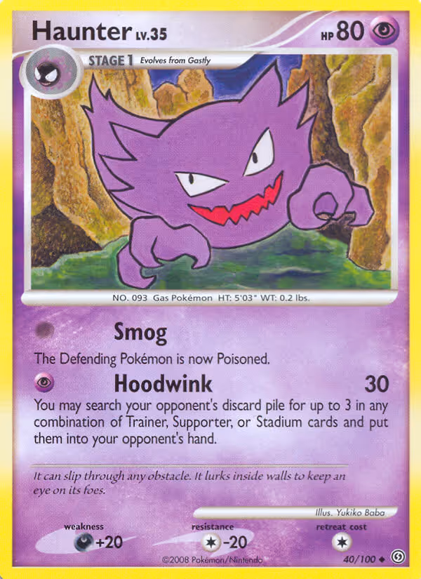 Haunter 40/100 Pokemon card