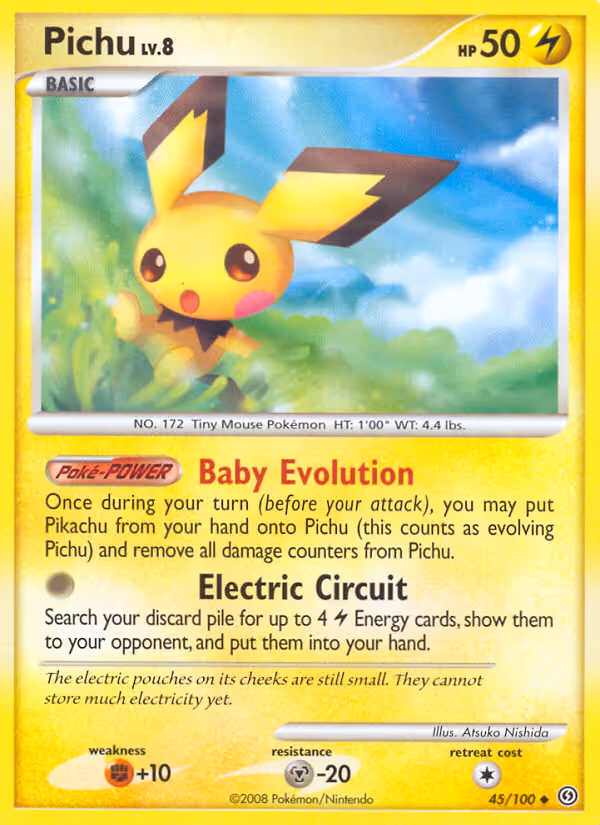 Pichu 45/100 Pokemon card