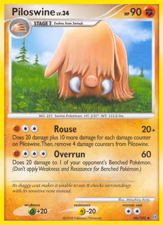 Piloswine 46/100 Pokemon card