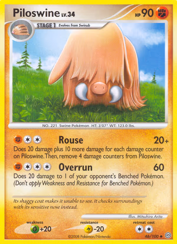 Piloswine 46/100 Pokemon card