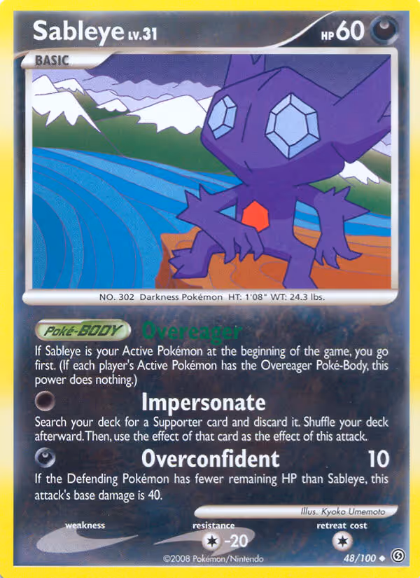 Sableye 48/100 Pokemon card
