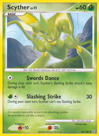 Scyther 49/100 Pokemon card