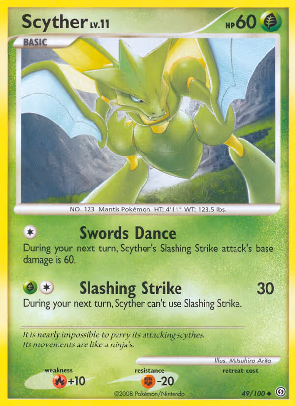 Scyther 49/100 Pokemon card