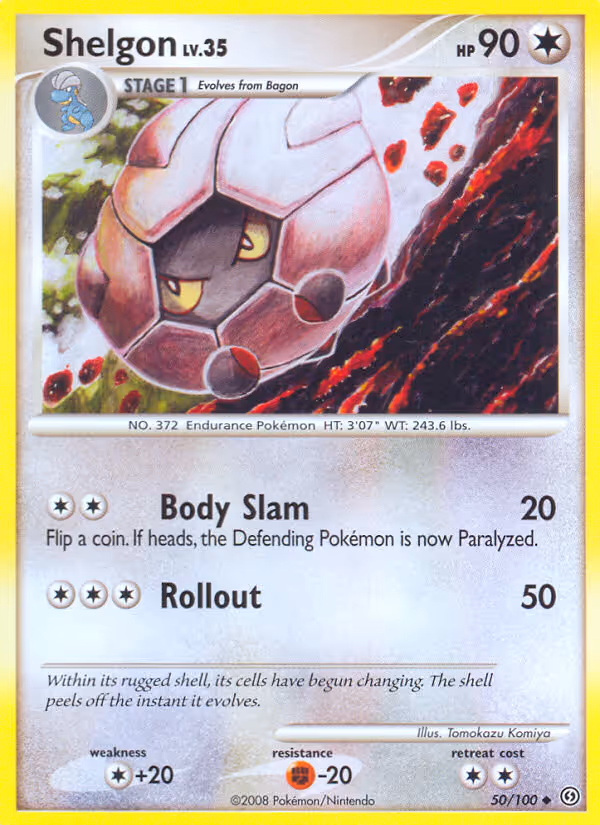 Shelgon 50/100 Pokemon card
