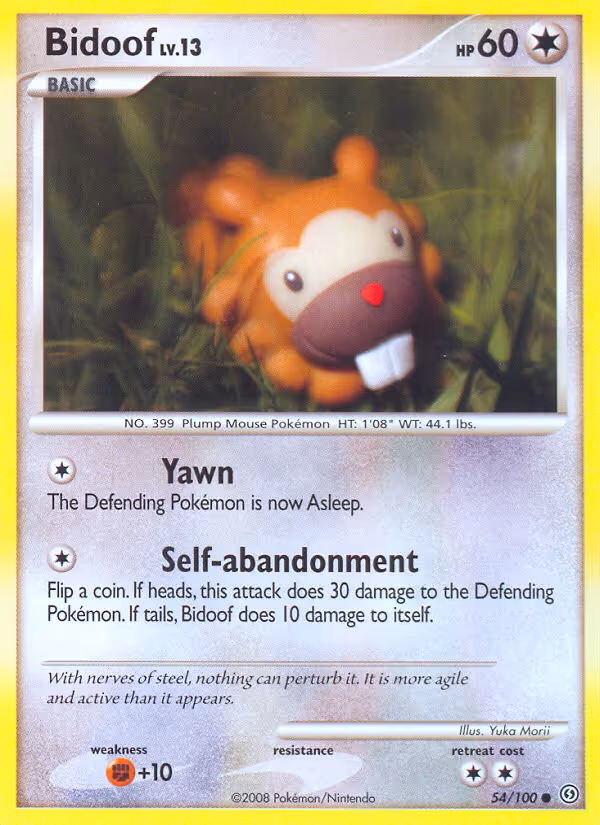 Bidoof 54/100 Pokemon card