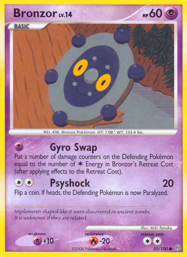 Bronzor 55/100 Pokemon card
