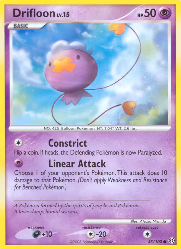 Drifloon 58/100 Pokemon card