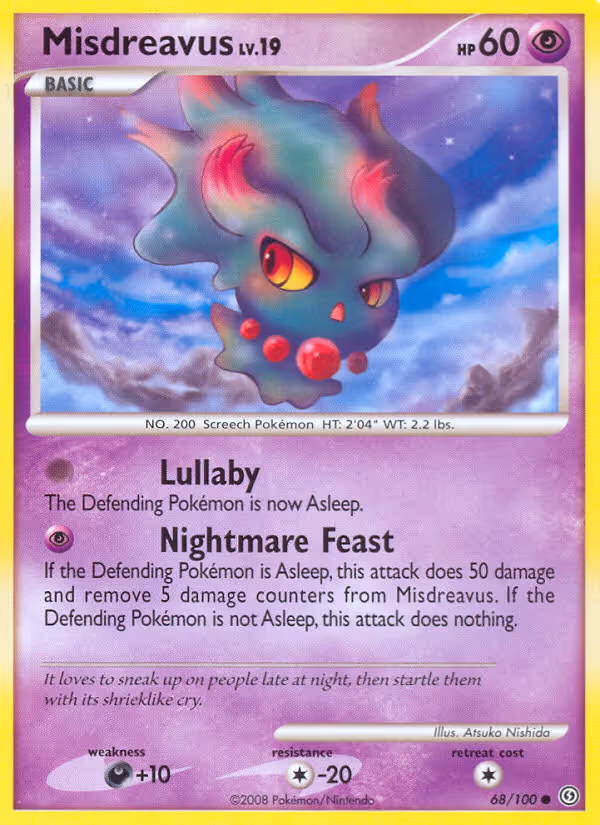 Misdreavus 68/100 Pokemon card