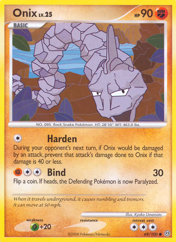 Onix 69/100 Pokemon card