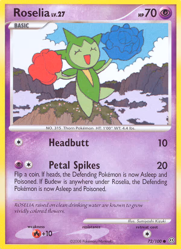 Roselia 72/100 Pokemon card
