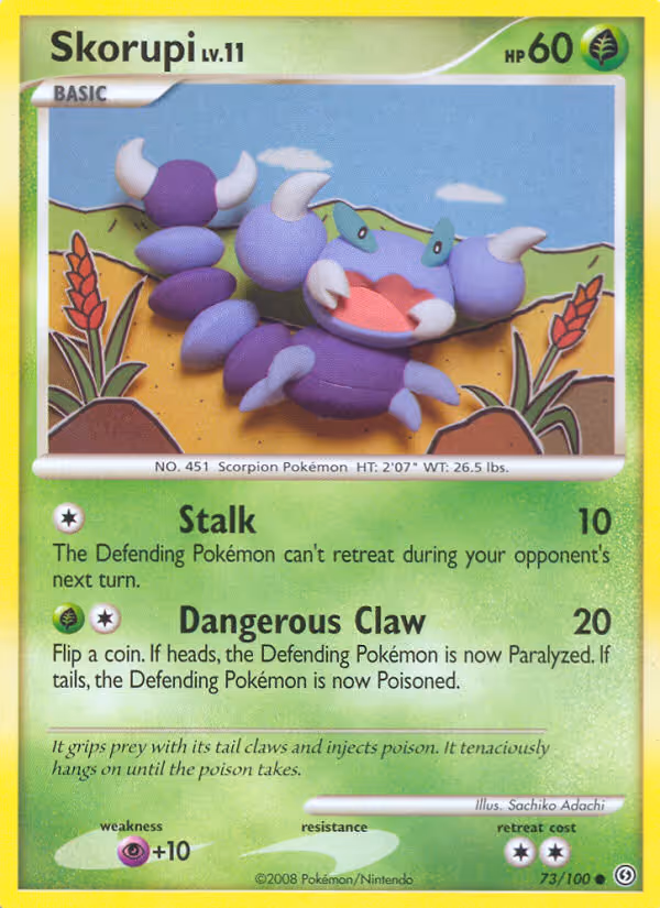 Skorupi 73/100 Pokemon card