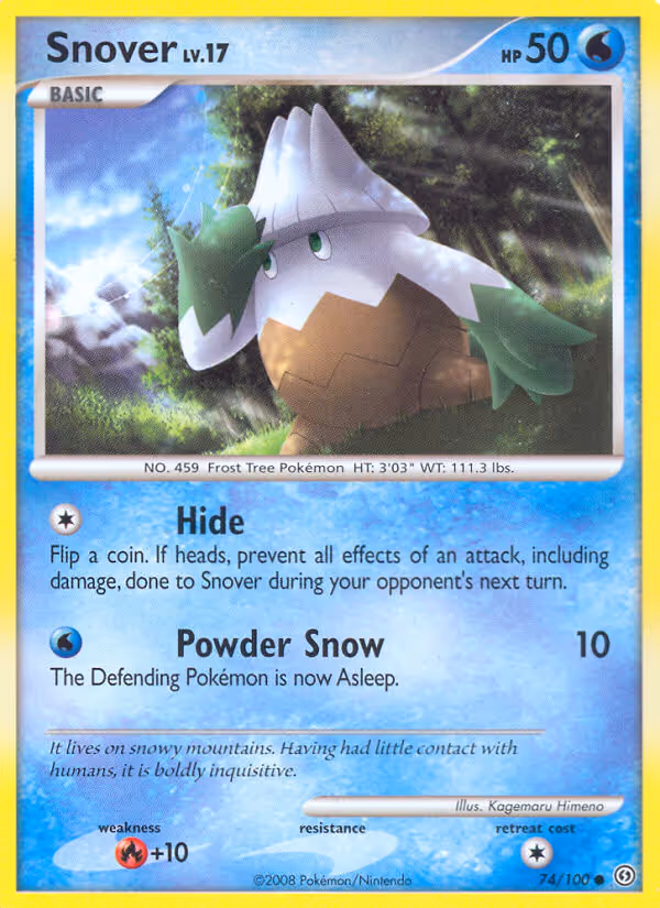 Snover 74/100 Pokemon card