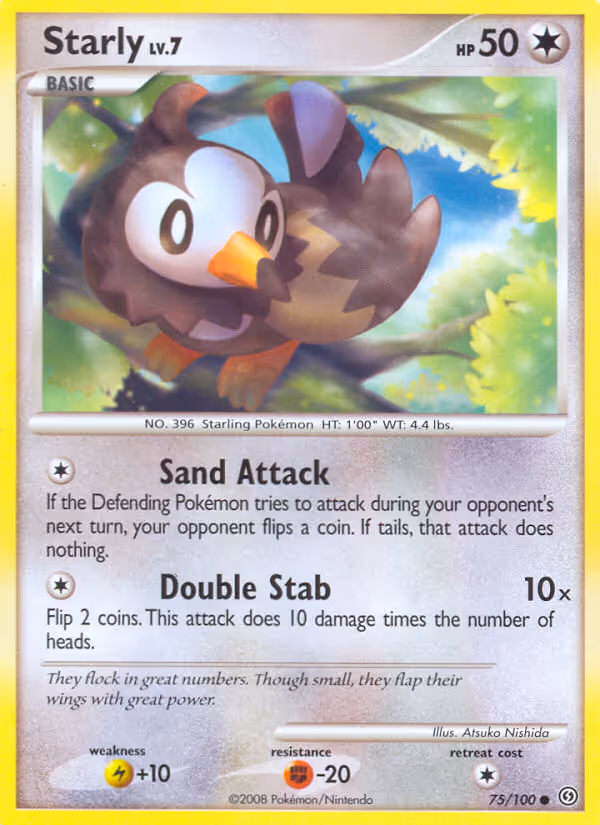 Starly 75/100 Pokemon card