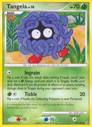 Tangela 78/100 Pokemon card