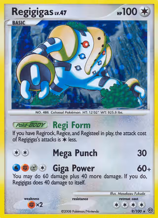 Regigigas 9/100 Pokemon card