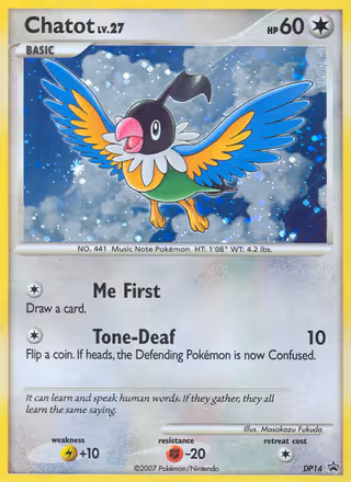 Chatot DP14 Pokemon card