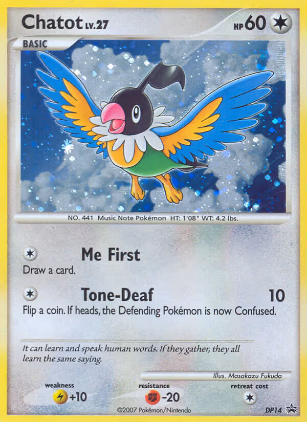 Chatot DP14 Pokemon card