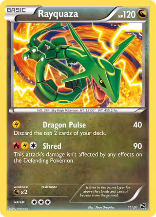 Rayquaza 11/20 Pokemon card