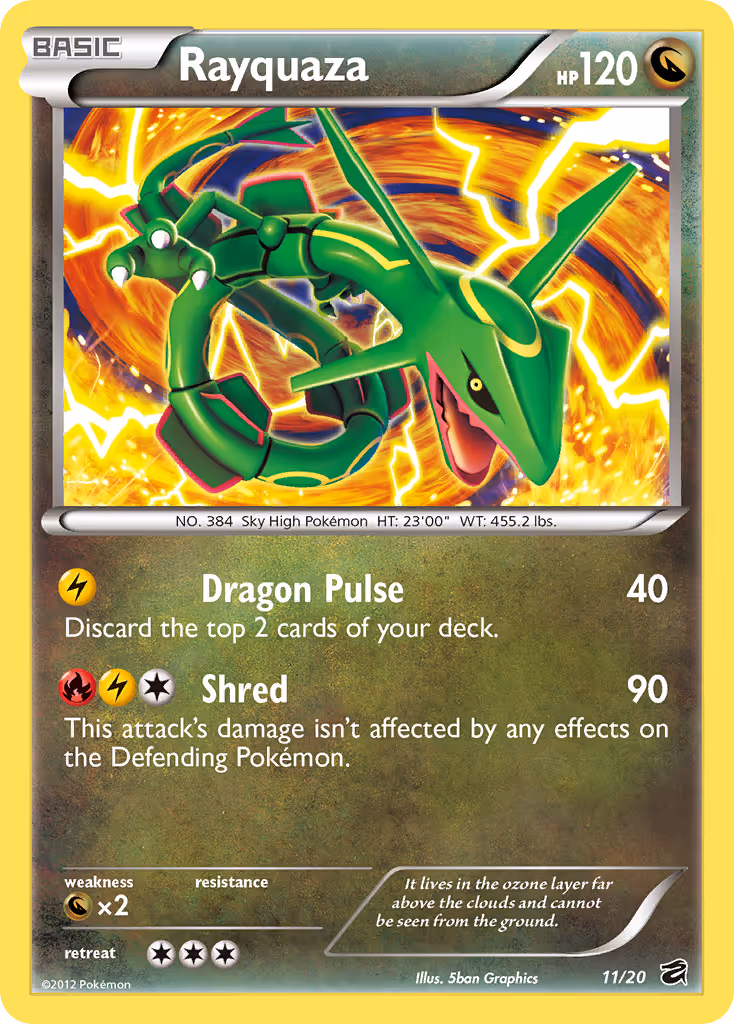 Rayquaza 11/20 Pokemon card