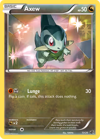 Axew 13/20 Pokemon card