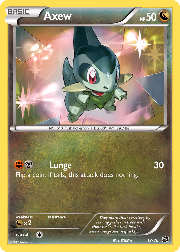 Axew 13/20 Pokemon card