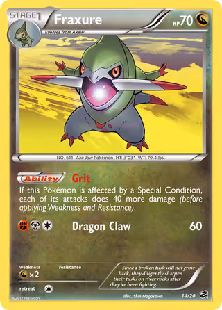 Fraxure 14/20 Pokemon card