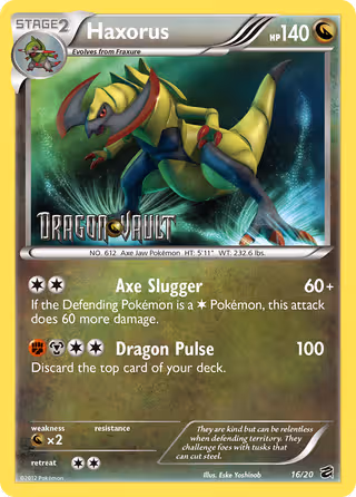 Haxorus 16/20 Pokemon card