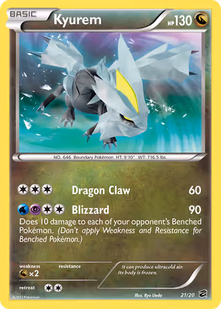 Kyurem 21/20 Pokemon card