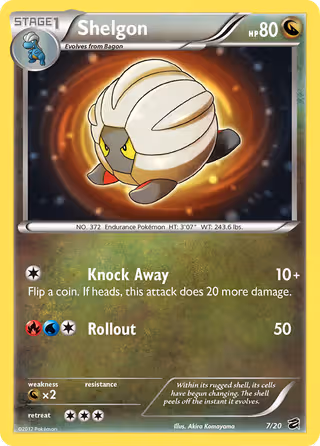 Shelgon 7/20 Pokemon card