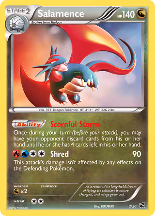 Salamence 8/20 Pokemon card