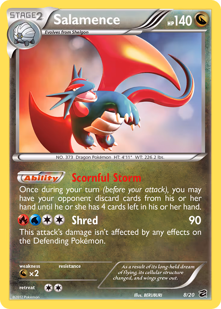 Salamence 8/20 Pokemon card