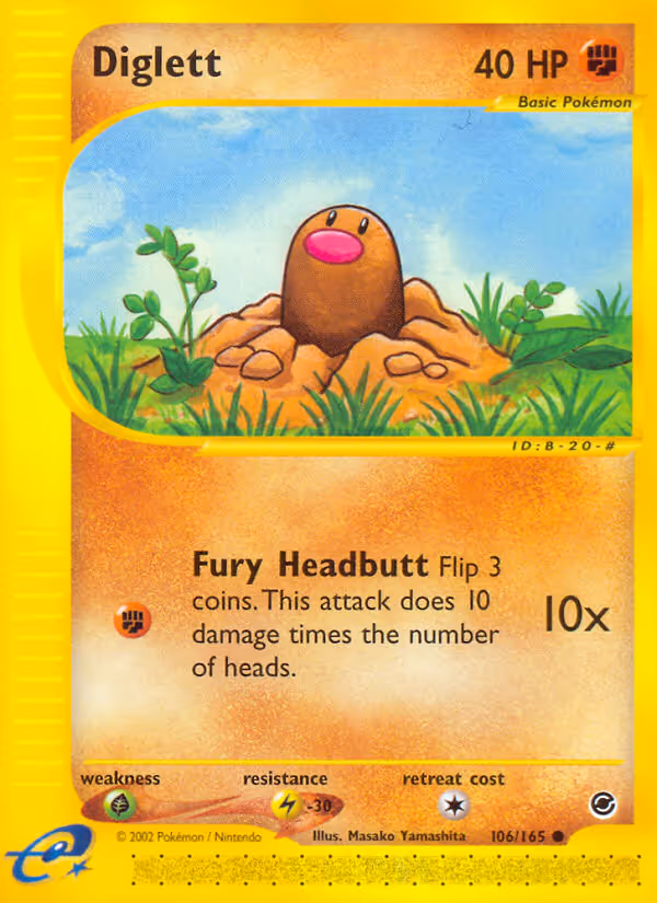 Diglett 106/165 Pokemon card