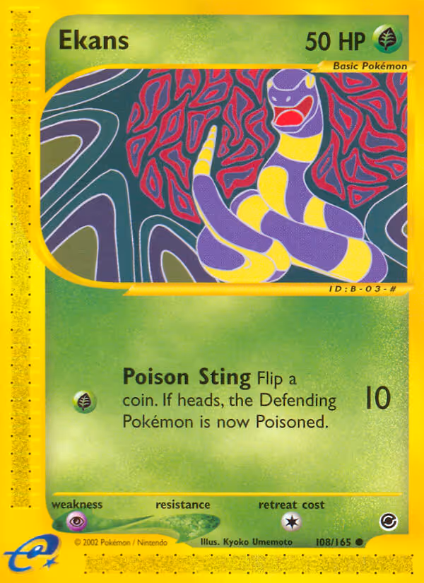 Ekans 108/165 Pokemon card