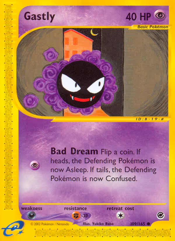 Gastly 109/165 Pokemon card