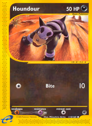 Houndour 113/165 Pokemon card