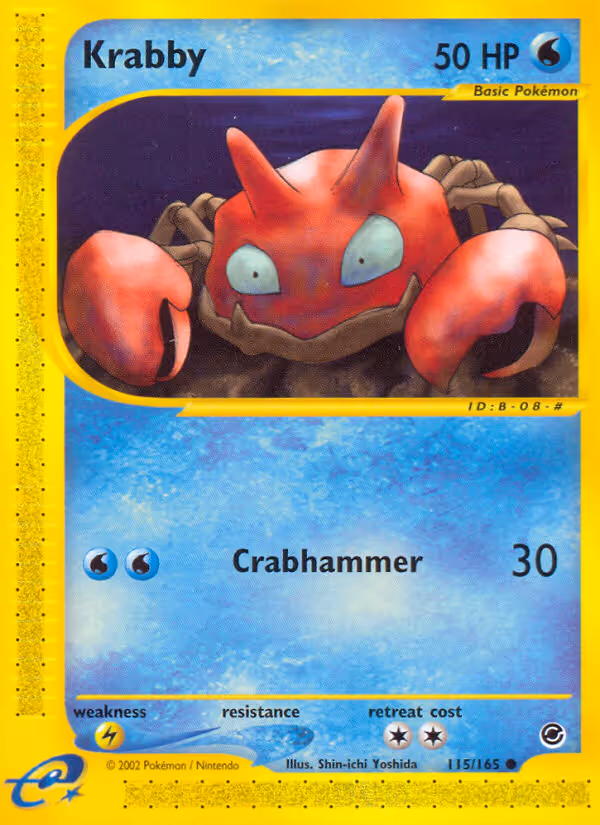 Krabby 115/165 Pokemon card