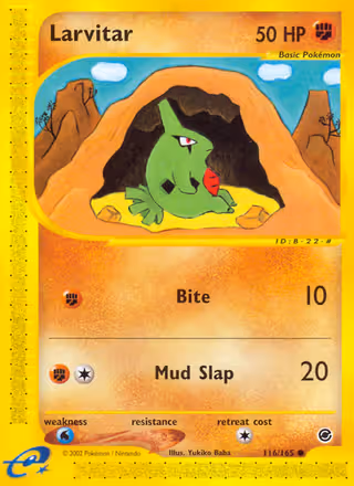 Larvitar 116/165 Pokemon card