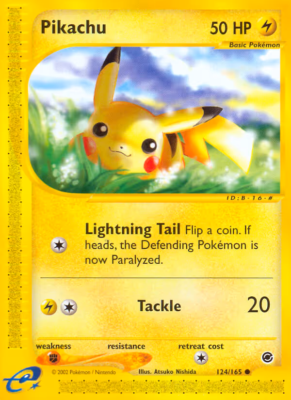 Pikachu 124/165 Pokemon card