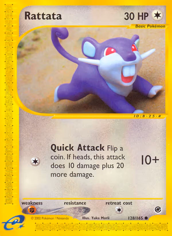 Rattata 128/165 Pokemon card