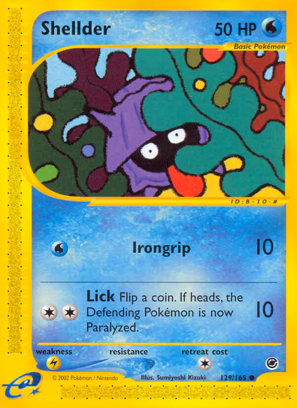 Shellder 129/165 Pokemon card