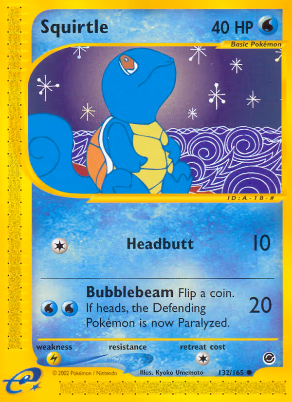 Squirtle 132/165 Pokemon card