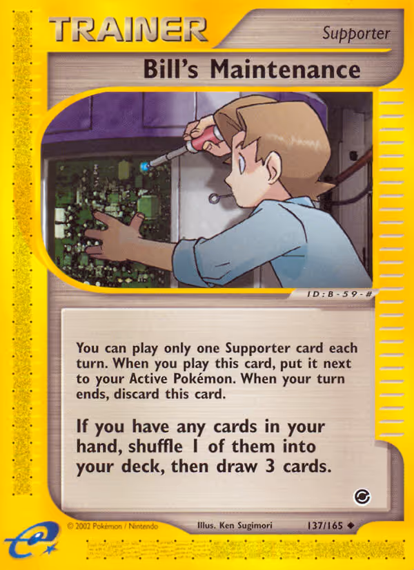 Bill's Maintenance 137/165 Pokemon card